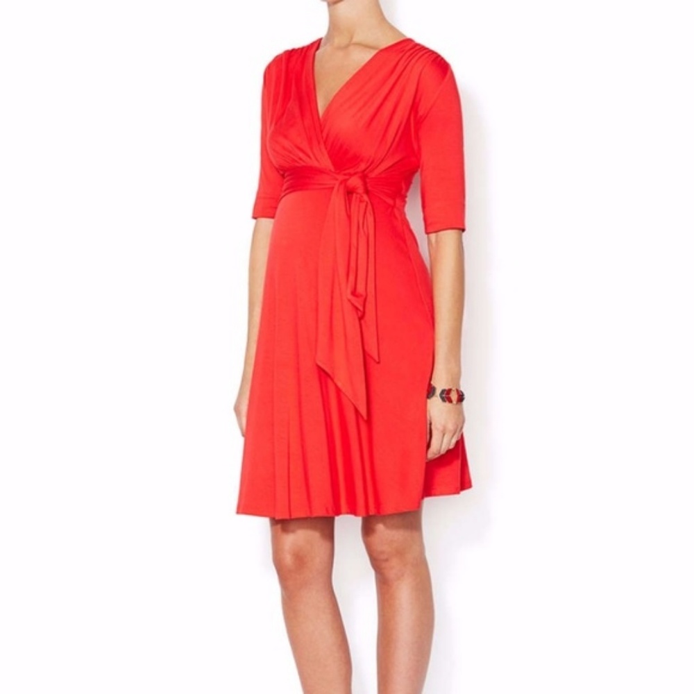 Maternal America Red Empire Waist Maternity Dress
